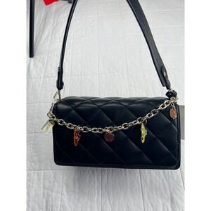 Steve‎ Madden BGLOSSI Quilted Black Crossbody Bag with NYC Charms MSRP 88